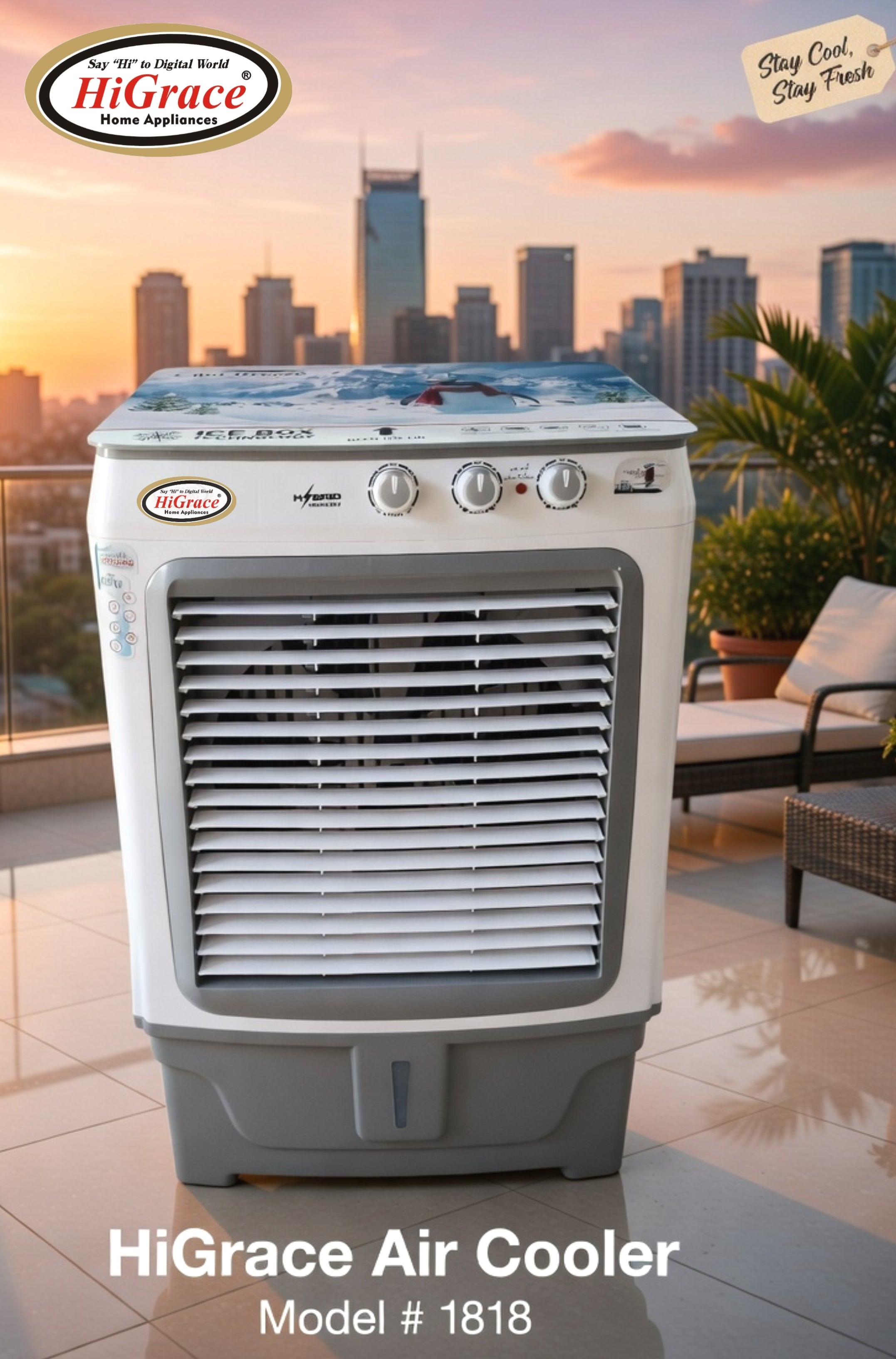 HiGrace Air Cooler Model # 1818 (AC) - HiGrace Home Appliances